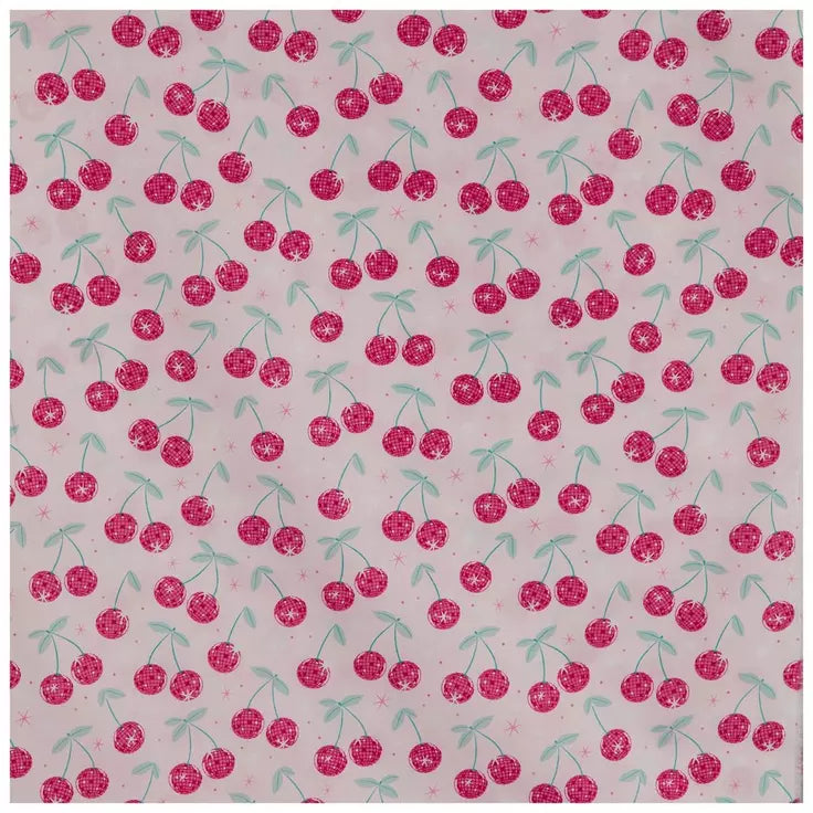 Disco Cherries Quilted Boxy Makeup Bag